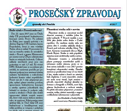 Prosečský zpravodaj 8/2017