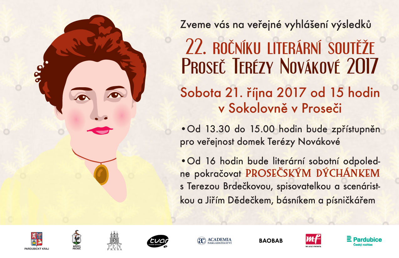 Vyhlášení výsledků 22. ročníku literární soutěže Proseč Terézy Novákové 2017