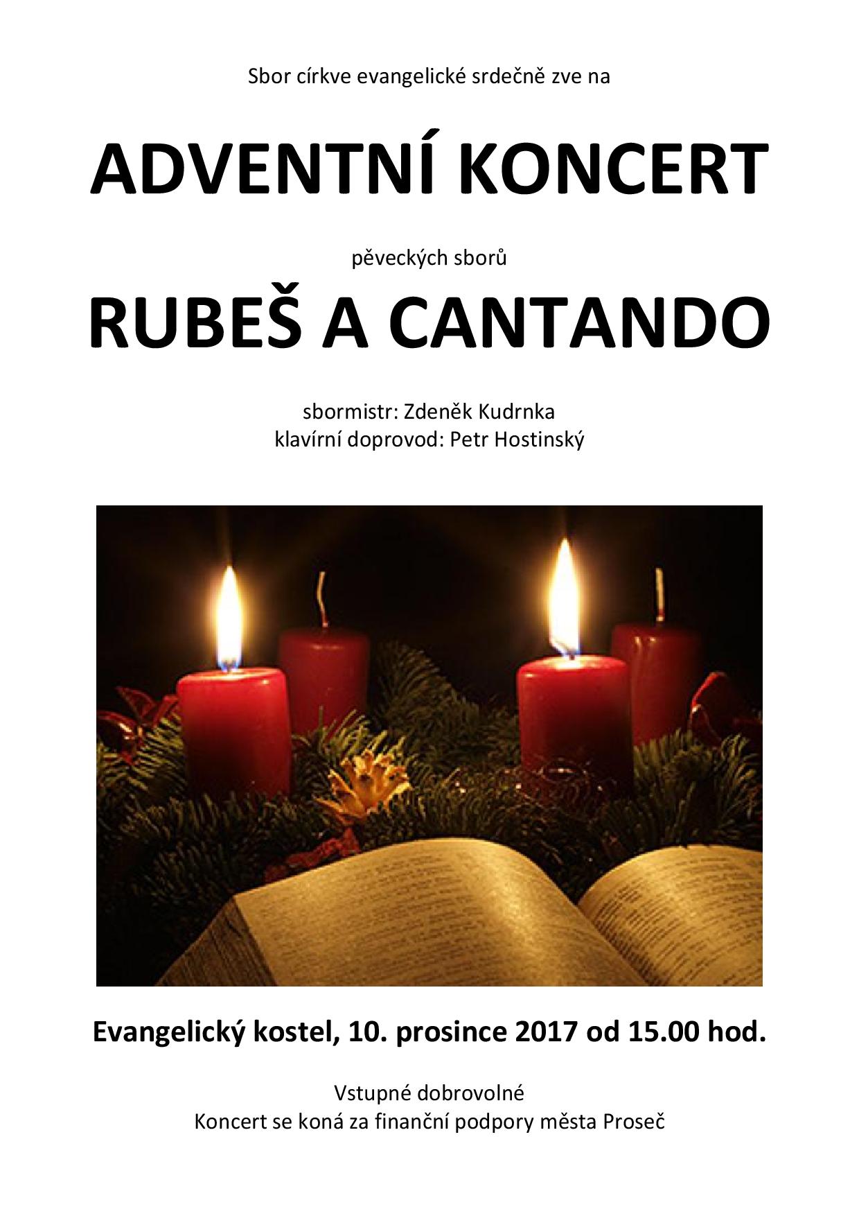 Adventní koncert pěveckých sborů Rubeš a Cantando