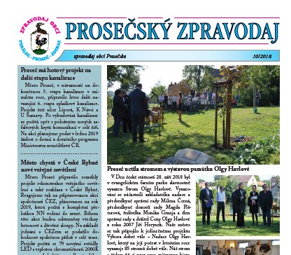 Prosečský zpravodaj 10/2018