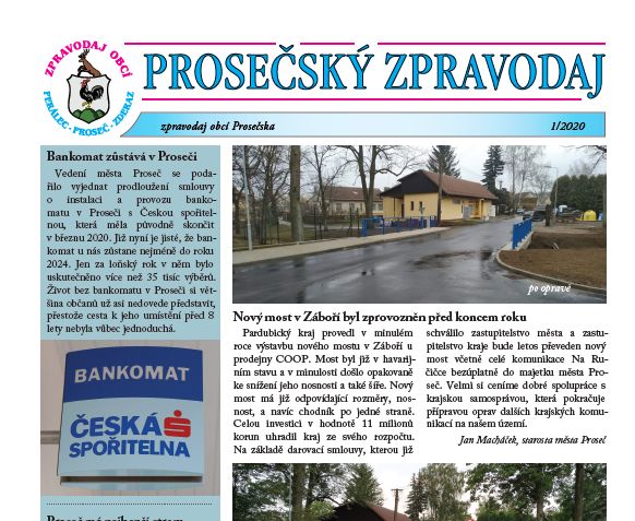 Prosečský zpravodaj 1/2020