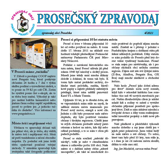 Prosečský zpravodaj 4/2021