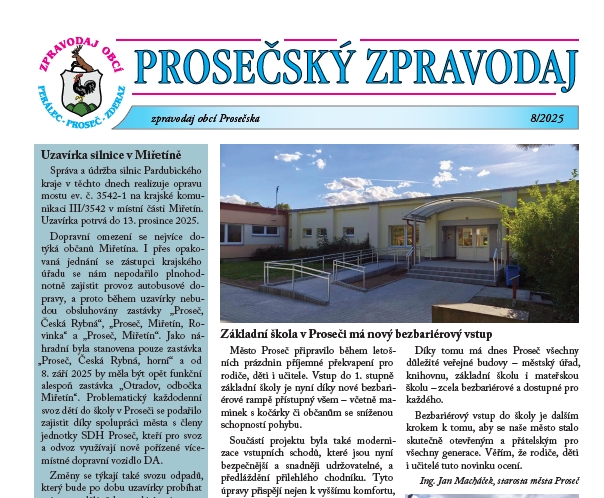 Prosečský zpravodaj 8/2025