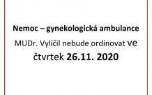 Upozornění: MUDr. Vylíčil pro nemoc neordinuje